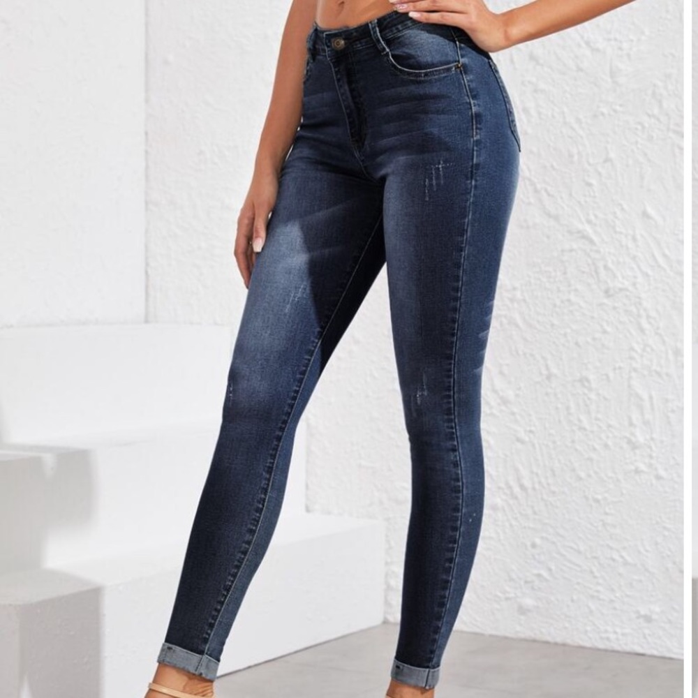 Skinny Cuffed Jeans